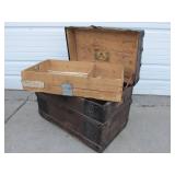 Antique George Burroughs Trunk w/Interior Tray