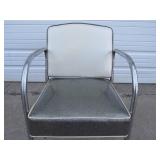 2 Vintage Mid Century / Deco Chairs w/Silver Sparkle Upholstery