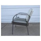 2 Vintage Mid Century / Deco Chairs w/Silver Sparkle Upholstery