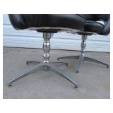 Matching Pair of Vintage Mid Century High-Back Swivel Chairs