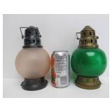 Tin & Brass Lanterns w/Round Glass Globes