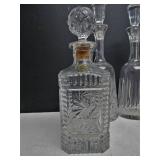 Lot of 4 Heavy Cut Crystal Liquor Decanters