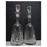 Lot of 4 Heavy Cut Crystal Liquor Decanters