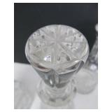 Lot of 4 Heavy Cut Crystal Liquor Decanters