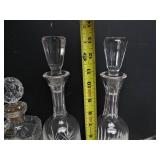 Lot of 4 Heavy Cut Crystal Liquor Decanters