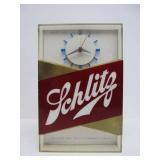 Working Vintage SCHLITZ Lighted Beer Clock Sign