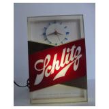 Working Vintage SCHLITZ Lighted Beer Clock Sign