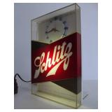 Working Vintage SCHLITZ Lighted Beer Clock Sign