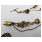 Lot of Antique Victorian Era Gold Filled etc Pocket Watch Fobs