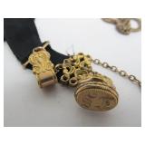 Lot of Antique Victorian Era Gold Filled etc Pocket Watch Fobs