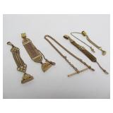 Lot of Antique Victorian Era Gold Filled etc Pocket Watch Fobs