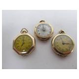 3 Antique Gold Filled Pocket Watches