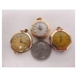 3 Antique Gold Filled Pocket Watches