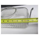Vintage Deco Ribbed Clear Glass Refrigerator Water Dispenser w/Spout