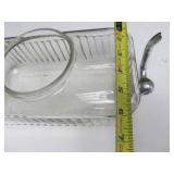 Vintage Deco Ribbed Clear Glass Refrigerator Water Dispenser w/Spout