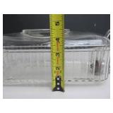 Vintage Deco Ribbed Clear Glass Refrigerator Water Dispenser w/Spout