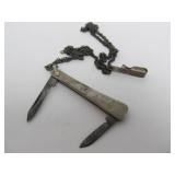 Group of Antique Victorian Pocket Knife Watch Fobs/Chains