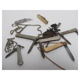 Group of Antique Victorian Pocket Knife Watch Fobs/Chains