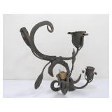 Pair of Vintage Heavy Wrought Iron Sculptural Wall Sconces