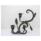 Pair of Vintage Heavy Wrought Iron Sculptural Wall Sconces