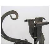 Pair of Vintage Heavy Wrought Iron Sculptural Wall Sconces