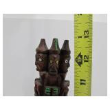 Vintage Alaskan Carved Totem by Creed Totems "Three Wise Men"