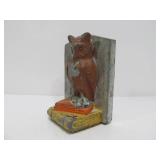 Antique Wise Old Owl Bookend Coin Bank