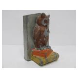 Antique Wise Old Owl Bookend Coin Bank