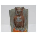 Antique Wise Old Owl Bookend Coin Bank