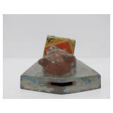 Antique Wise Old Owl Bookend Coin Bank