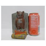 Antique Wise Old Owl Bookend Coin Bank