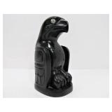 Northwest Coast Native American Carved Argillite Eagle Statue