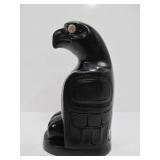 Northwest Coast Native American Carved Argillite Eagle Statue