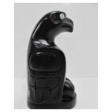 Northwest Coast Native American Carved Argillite Eagle Statue