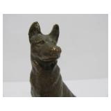 Antique Solid Brass Dog Bookends