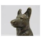 Antique Solid Brass Dog Bookends