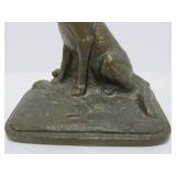 Antique Solid Brass Dog Bookends