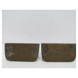 Antique Solid Brass Dog Bookends