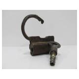 Early Antique Iron Barrel Padlock & Key