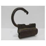 Early Antique Iron Barrel Padlock & Key