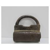 Early Antique Iron Barrel Padlock & Key