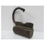 Early Antique Iron Barrel Padlock & Key