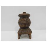 Antique Cast Iron Potbelly Stove Coin Bank
