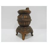 Antique Cast Iron Potbelly Stove Coin Bank
