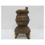Antique Cast Iron Potbelly Stove Coin Bank