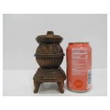 Antique Cast Iron Potbelly Stove Coin Bank