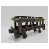 Original Antique Cast Iron Toy Trolley Car
