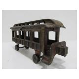 Original Antique Cast Iron Toy Trolley Car