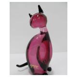Pair of Hand Made MURANO Art Class Cats