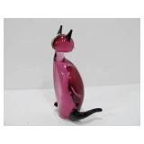 Pair of Hand Made MURANO Art Class Cats